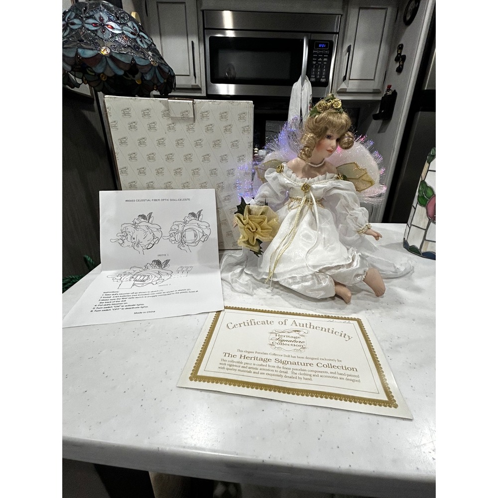 Heritage Signature Collection Celestial Fiber Optic Doll Celeste Porcelain COA